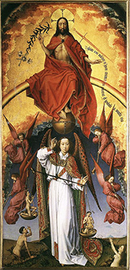 Central panel of the Beaune altarpiece, c1450, by Rogier van der Weyden.