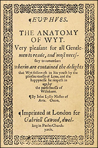 Title-page of the Dec. 1578 first edition of Lyly's Euphues