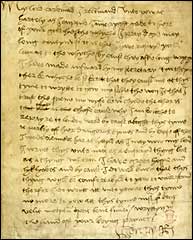 King Henry VIII's manuscript letter to Cardinal Wolsey, 1518. British Library.