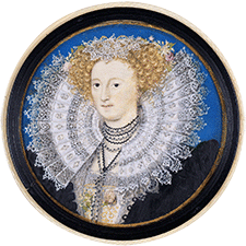 Miniature of Mary Sidney Herbert, Countess of Pembroke, c1590, by Nicholas Hilliard. National Portrait Gallery, London.