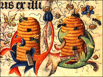 Bees and Beehives, from The Hours of Catherine of Cleves, c.1440.