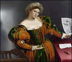 Lorenzo Lotto (1480-1556). A Lady as Lucretia.