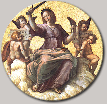 Raphael. Justice (ceiling tondo), ca.1509-1511