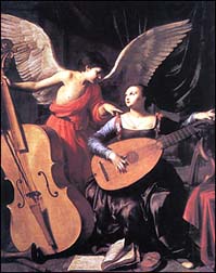 Carlo Saraceni (ca. 1580-1620). St. Cecilia with an Angel.